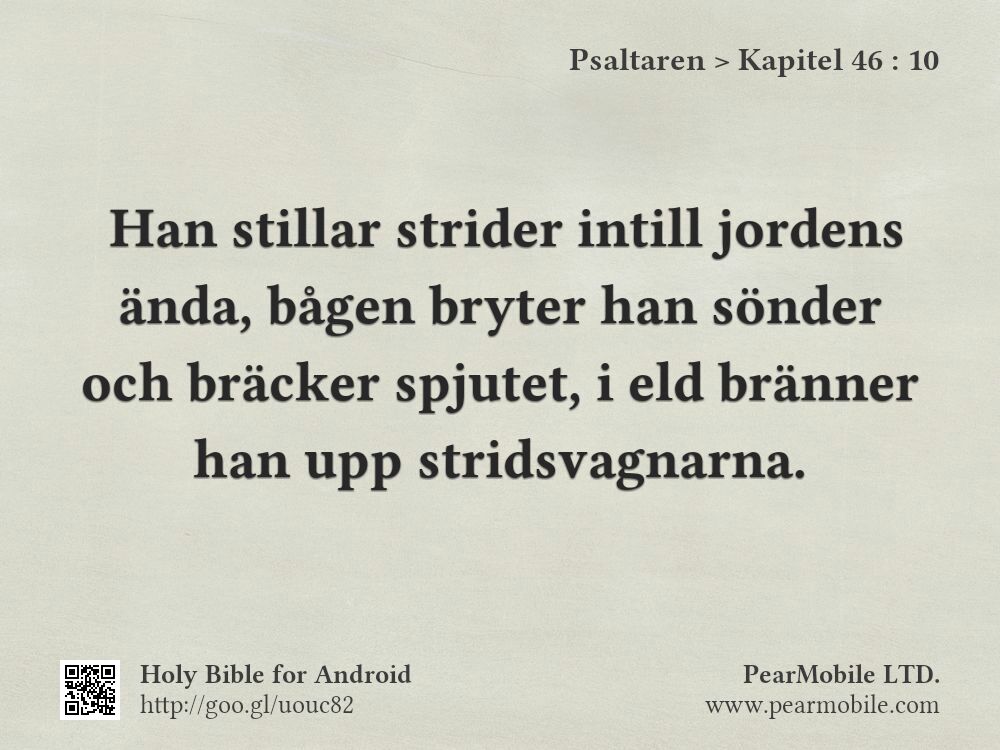 Psaltaren, Kapitel 46:10